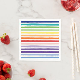 Guardanapo De Papel Padrão de Faixa de Pincel de Aquarela Arco-íris