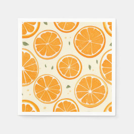 Guardanapo De Papel Padrão de Fatias de Laranja Fresca – Fruta Cítrica
