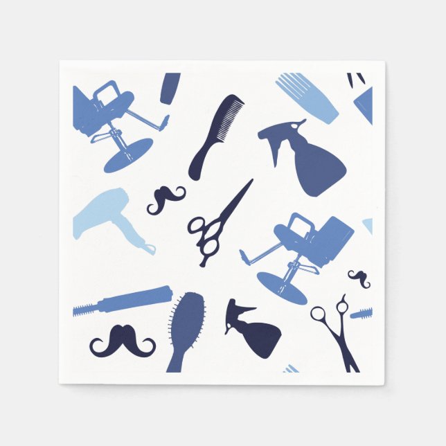 Guardanapo De Papel Padrão de ferramentas de salão de cabelo (Frente)