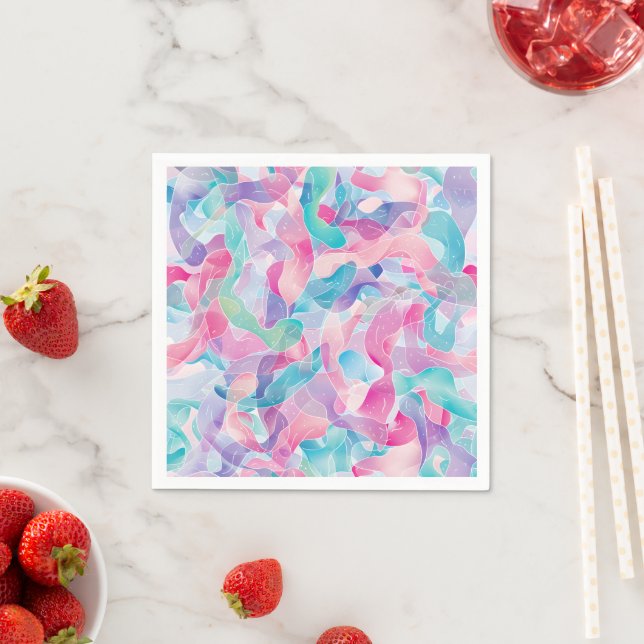 Guardanapo De Papel Padrão de fita abstrata pastel (Insitu)