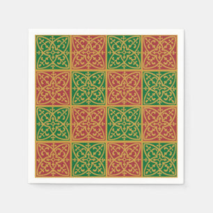 Guardanapo De Papel Padrão de Fleur-de-lis Vermelho e Verde