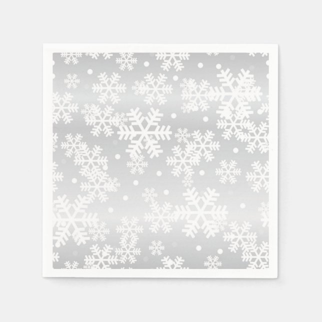 Guardanapo De Papel Padrão de flocos de neve (Frente)