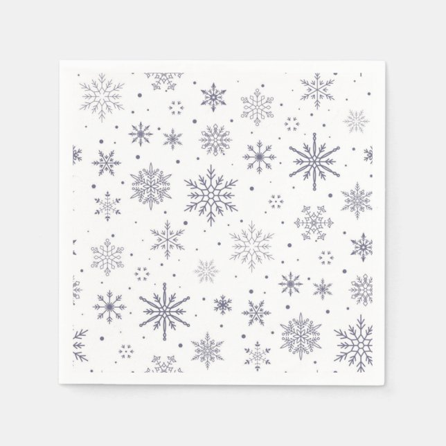 Guardanapo De Papel Padrão de flocos de neve (Frente)
