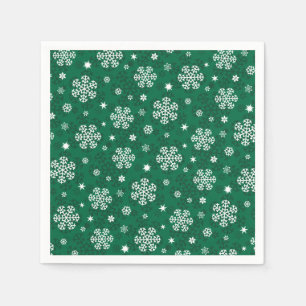 Guardanapo De Papel Padrão de flocos de neve no Cádmio Verde Napkins