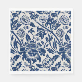 Guardanapo De Papel Padrão de Flor Azul Vintage