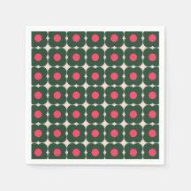 Padrão de Flor Pop de Retro Bonito Rosa Verde Rosa