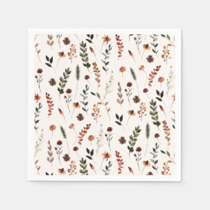 Guardanapo De Papel Padrão de Flor Selvagem de Queda Terrestre