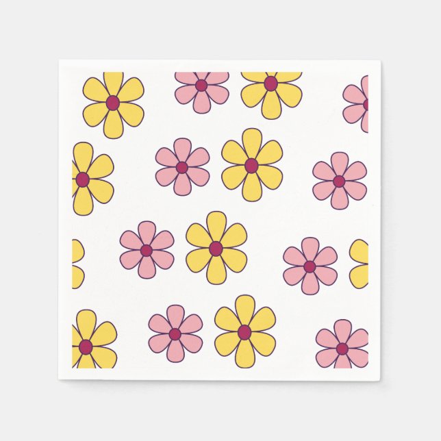 Guardanapo De Papel Padrão de flores grandes e bonitas (Frente)