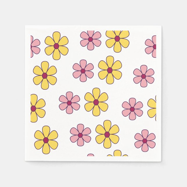 Guardanapo De Papel Padrão de flores grandes e bonitas (Frente)