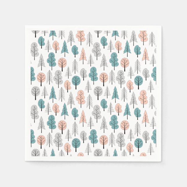 Guardanapo De Papel Padrão de Floresta de Porte Bonito (Frente)