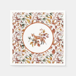 Guardanapo De Papel Padrão de Folha de outono de Fox Vermelha