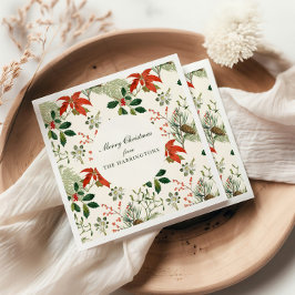 Guardanapo De Papel Padrão de folhagem de Natal Vintage