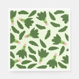 Guardanapo De Papel Padrão de Folhas de Espinafre Verde