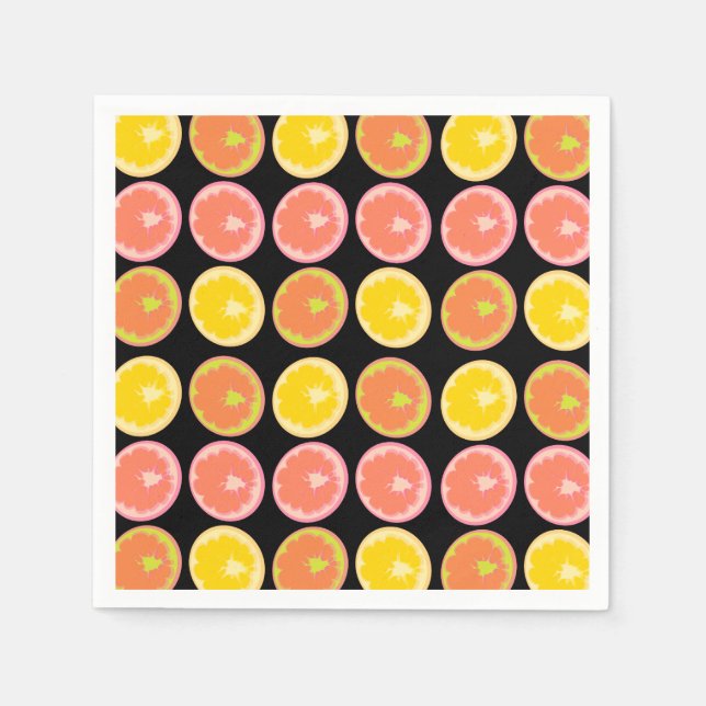 Guardanapo De Papel Padrão de Fruta de Limão de Doce de Cítricos     (Frente)