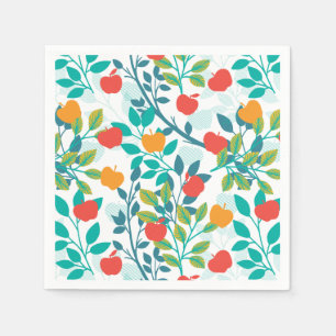 Guardanapo De Papel Padrão de Fruta de Maçã primavera Vermelha e Verde