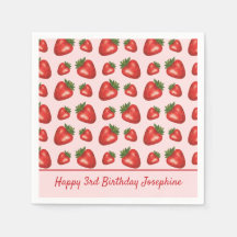 Padrão De Fruta De Morango No Feliz Aniversário Ro