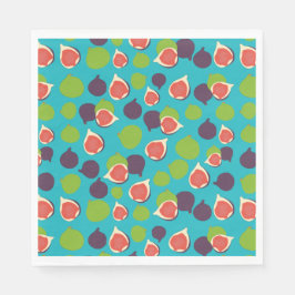 Guardanapo De Papel Padrão de Fruta de Verão da Fig Mediterrânica
