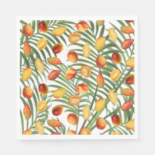 Guardanapo De Papel Padrão de Fruta de Verão Vintage Mango & Greenery