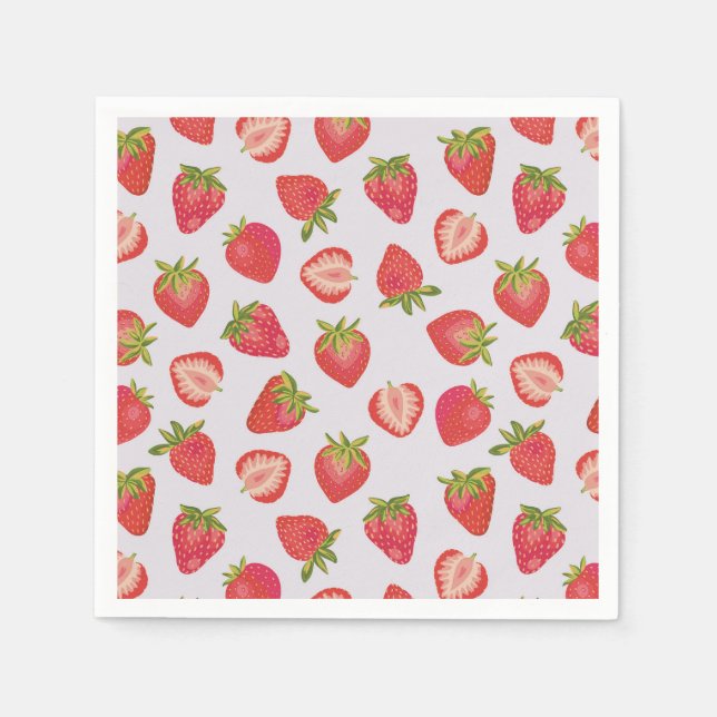 Guardanapo De Papel Padrão de Frutas Morango de Verão (Frente)