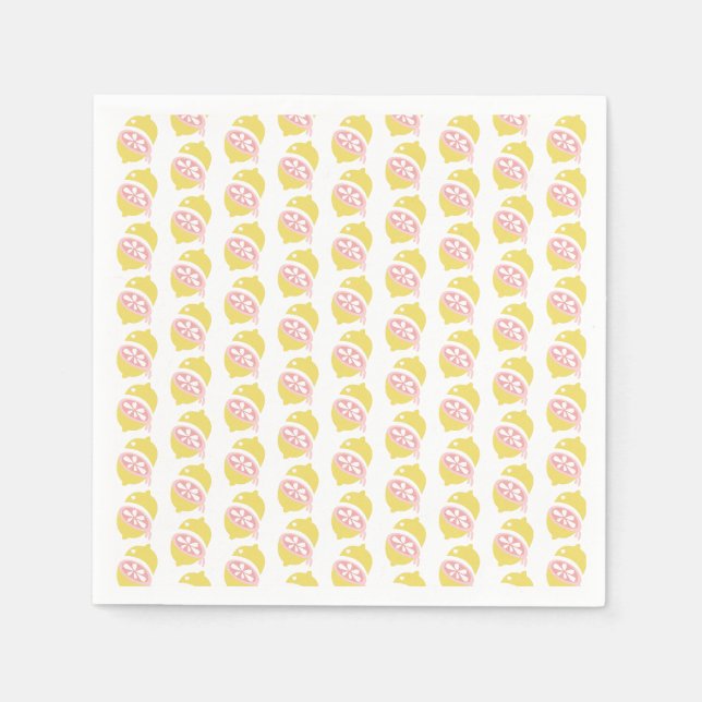 Guardanapo De Papel Padrão de Frutas Pingando Limão Amarelo (Frente)