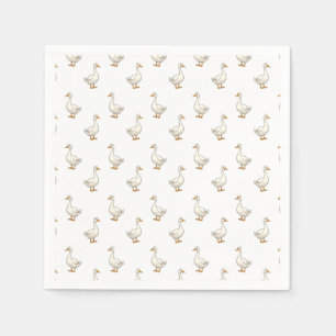 Guardanapo De Papel Padrão de Ganso Branco Bonito
