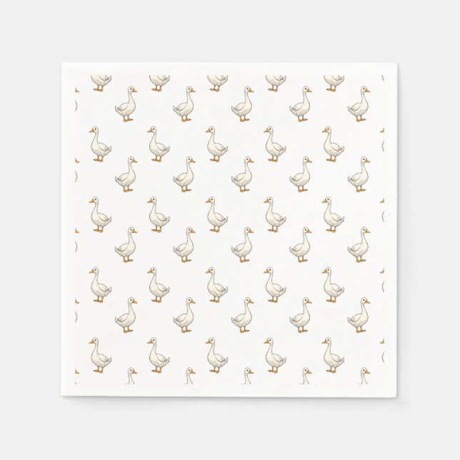 Guardanapo De Papel Padrão de Ganso Branco Bonito (Frente)