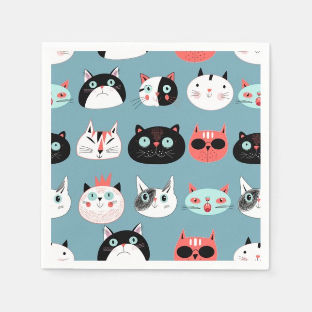 Guardanapo De Papel Padrão de gato (Frente)