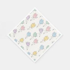 Guardanapo De Papel Padrão de Gato Balão Pastel – Minimalista Fofo par