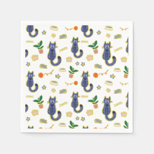 Guardanapo De Papel Padrão de Gatos de Cuta de Aquarela