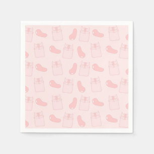 Guardanapo De Papel Padrão de Gatos e Jellybeans Rosa
