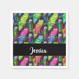 Guardanapo De Papel Padrão de gatos gradiente coloridos