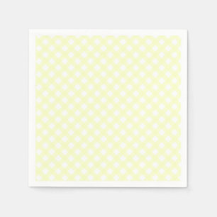 Guardanapo De Papel Padrão de Gingham Amarelo Suave e Bonito
