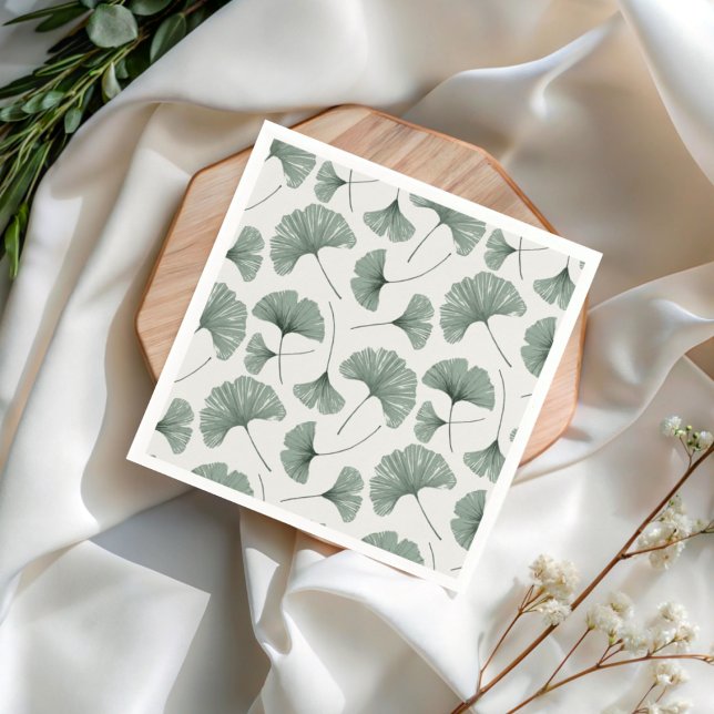 Guardanapo De Papel Padrão de Ginkgo em Aquarela Boho (Criador carregado)