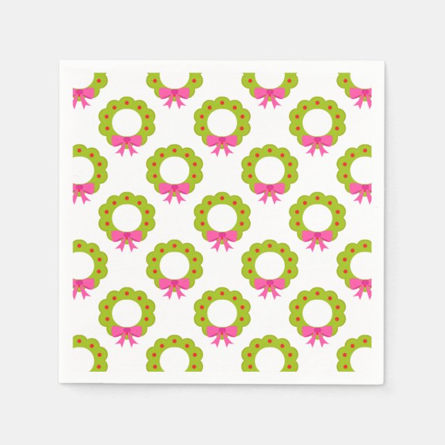 Guardanapo De Papel Padrão de Grinalda de Natal – Design de Férias com (Frente)