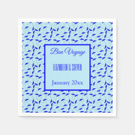 Guardanapo De Papel Padrão de guarda-chuvas da praia azul Bon Voyage