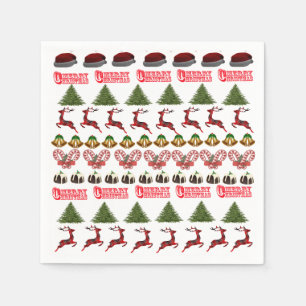 Guardanapo De Papel Padrão de guloseimas de Natal de rena,