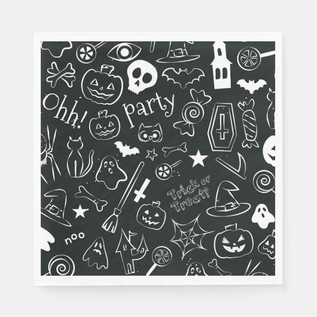 Guardanapo De Papel Padrão de Halloween (Frente)