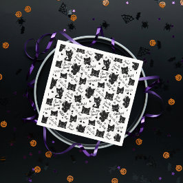 Guardanapo De Papel Padrão de Halloween de Gato Preto Fofo para Amante