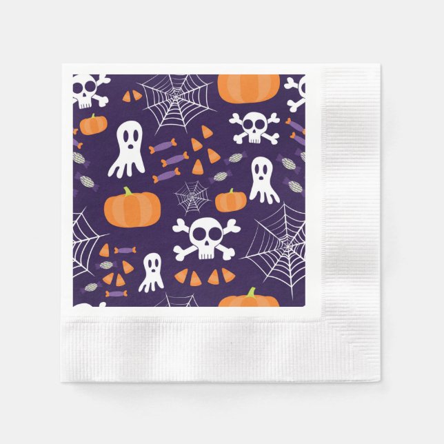Guardanapo De Papel Padrão de Halloween divertido (Frente)
