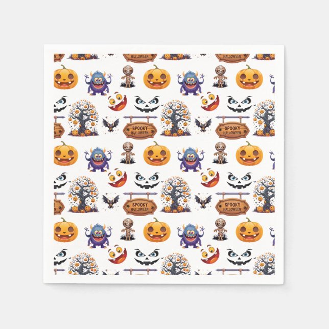 Guardanapo De Papel Padrão de Halloween Em  (Frente)