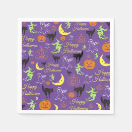 Guardanapo De Papel Padrão de Halloween Roxo