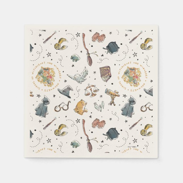 Guardanapo De Papel Padrão de Ícones do Harry Potter - Aniversário (Frente)