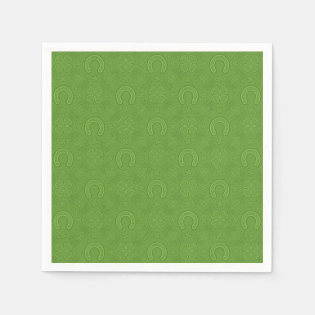 Guardanapo De Papel Padrão de Ícones Verdes Sortudos (Frente)