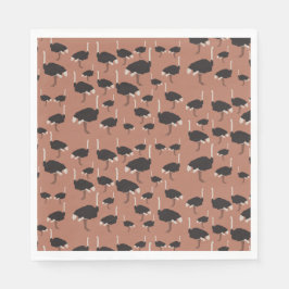Guardanapo De Papel Padrão de Ilustração de Aves de avestruz