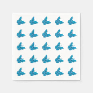 Guardanapo De Papel Padrão de Ilustração de Flutuação de Borboletas Az