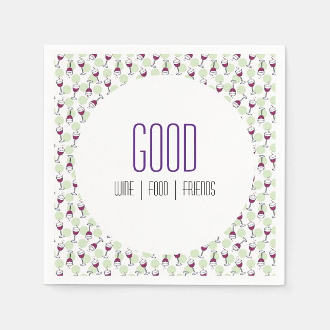 Guardanapo De Papel Padrão de Ilustração de Vidro Vermelho Whimsical (Frente)