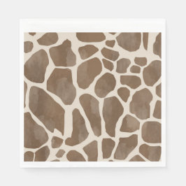 Guardanapo De Papel Padrão de Impressão Animal Girafa em Aquarela