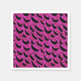 Guardanapo De Papel Padrão de impressão de animais com brilho preto e 