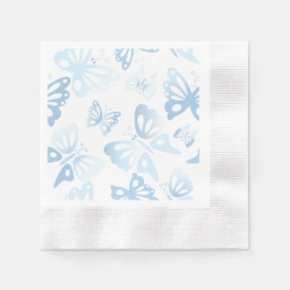Guardanapo De Papel Padrão de Impressão de Borboleta Azul abstrato