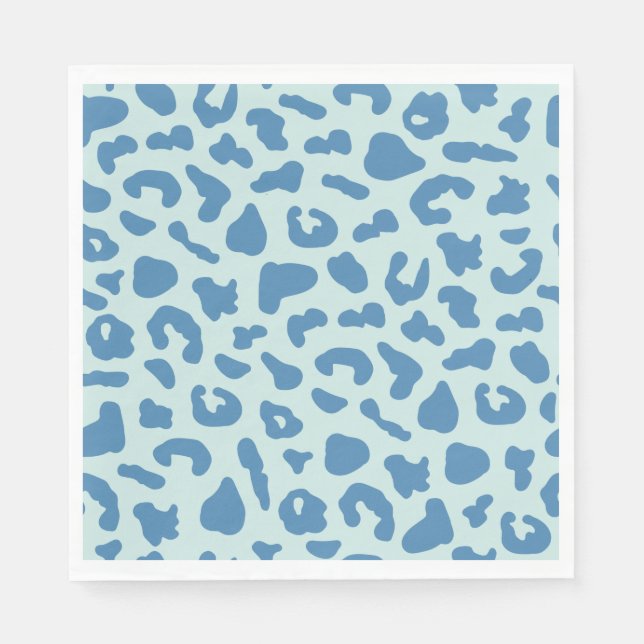 Guardanapo De Papel Padrão de Impressão de na moda Leopardo em Azul (Frente)